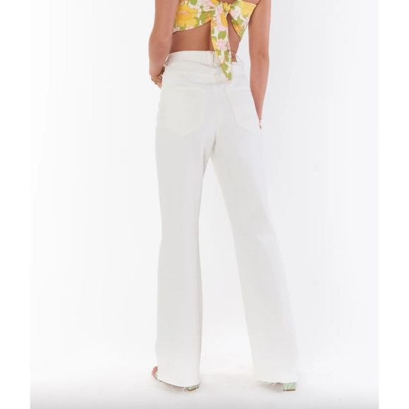 SHOW ME YOUR MUMU 90s Straight Distressed Jean in Seasalt Sz 26 - Picture 2 of 7